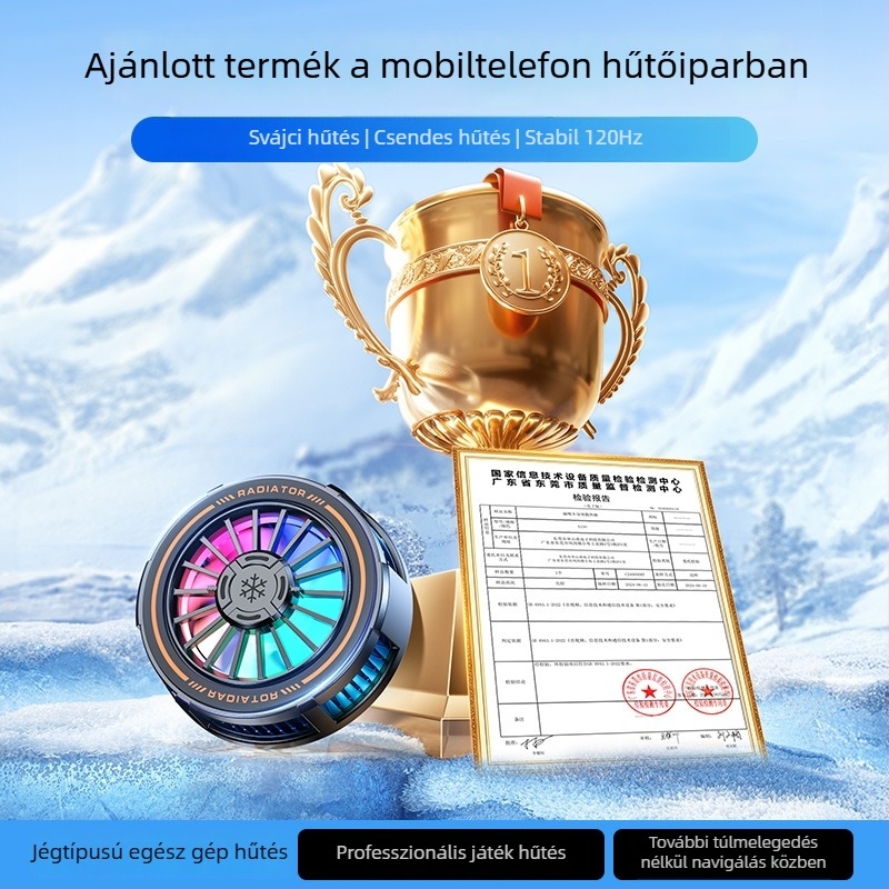 H8 mobiltelefon hűtőradiátor — 15W, Type-C interfész, ABS+ mágneses anyag, félvezető- és vízhűtés