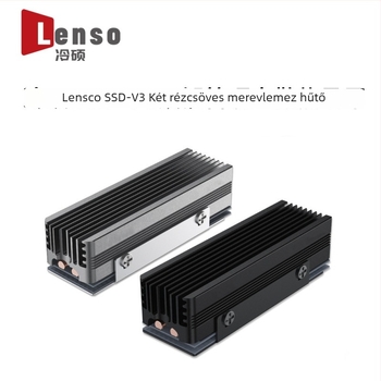 SSD-V3 M.2 2280 NVMe hűtőbordával, két hőcsővel, réz- és alumínium ötvözetből, rácsos kialakítás