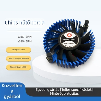 GPU hűtő grafikus kártyához - alumínium, kettős golyóscsapágy, 5000 rpm, 28 dB, élettartam 50000 h