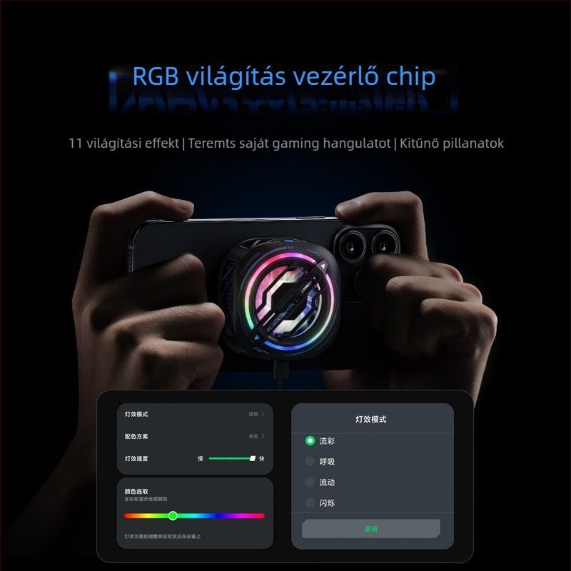 Mágneses hátsó hűtőklip a Black Shark 3 Pro-hoz, Type-C interfész, ABS test, hűtési funkció