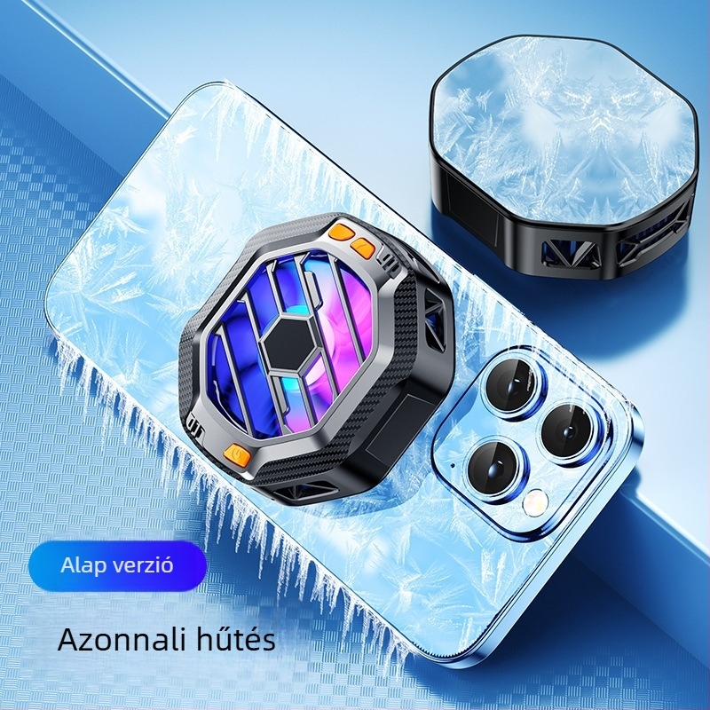 X60 vezeték nélküli telefonhűtő félvezető hűtéssel, mágneses rögzítés, Type-C interfész, ABS+alumínium ötvözet+mágnes, 80 g, kompatibil Apple és Android