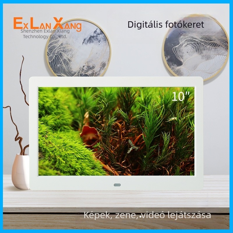 LED digitális képkeret (felbontás 1024x600, 16 MB tárolókapacitás, SD/USB/MMC kártya támogatás, JPEG/JPG képfomátumok, 16:9 képarány)