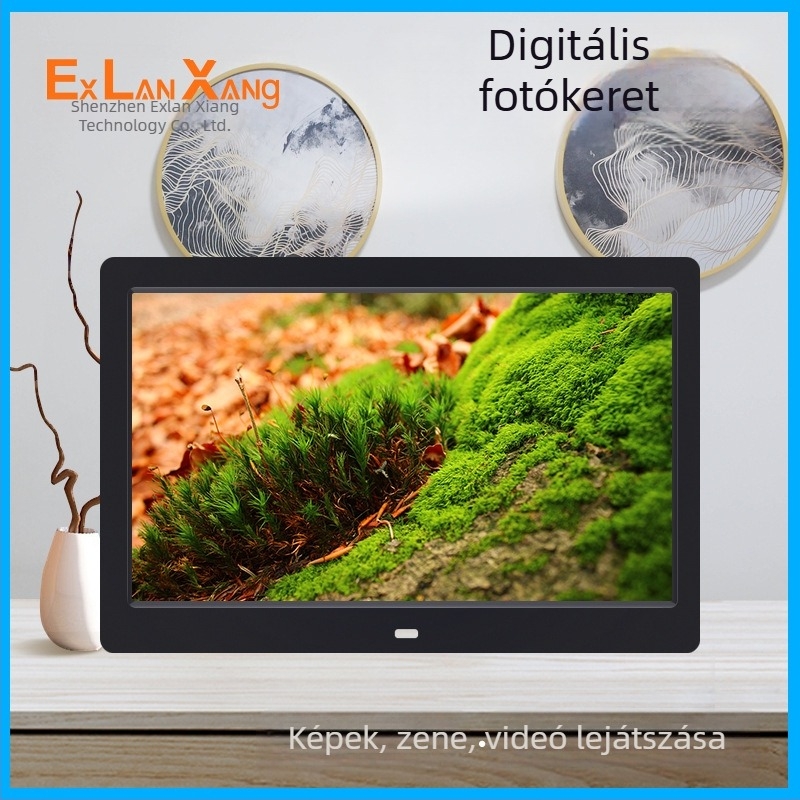 LED digitális képkeret (felbontás 1024x600, 16 MB tárolókapacitás, SD/USB/MMC kártya támogatás, JPEG/JPG képfomátumok, 16:9 képarány)