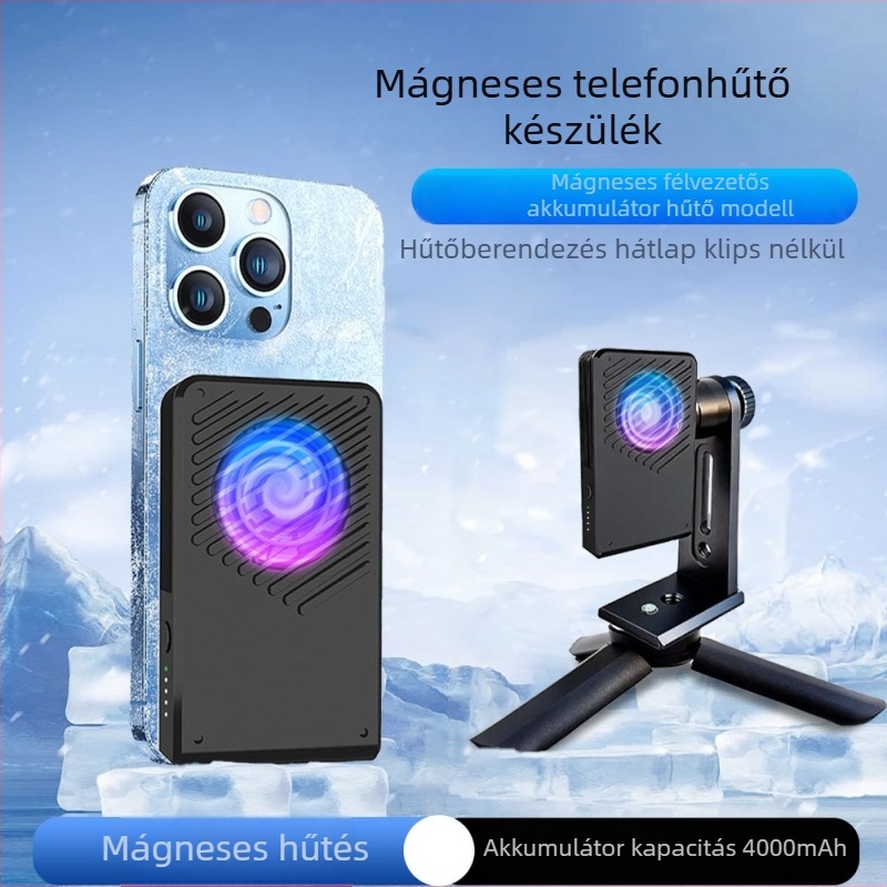 Félvezető mobiltelefon hűtő beépített 4000 mAh-s akkumulátorral, súlya 158,5 g, kompatibilis iPhone 12–16