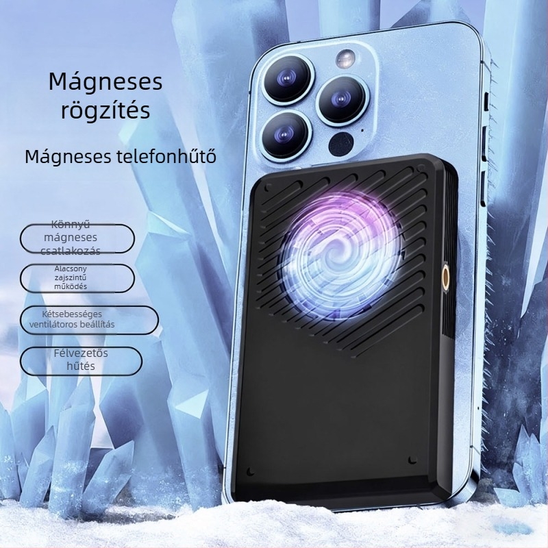 Félvezető mobiltelefon hűtő beépített 4000 mAh-s akkumulátorral, súlya 158,5 g, kompatibilis iPhone 12–16