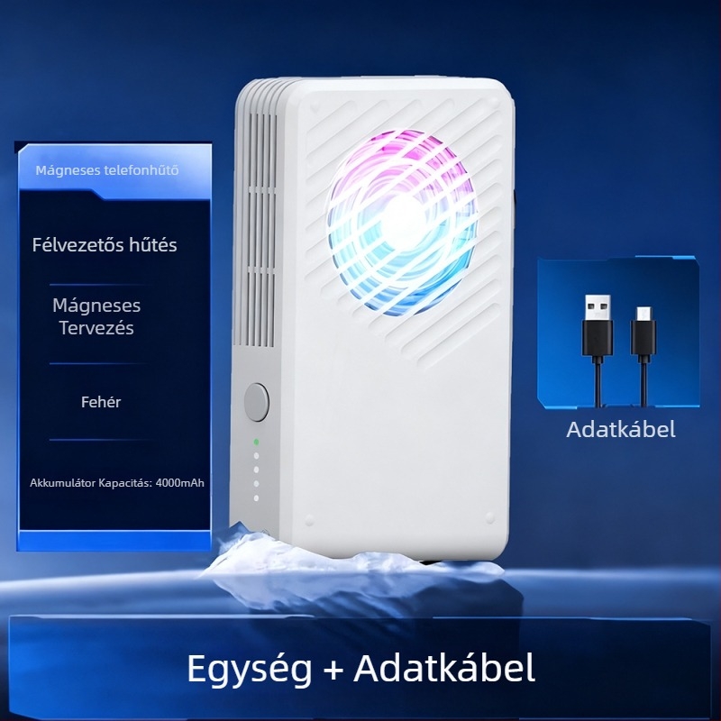 Félvezető mobiltelefon hűtő beépített 4000 mAh-s akkumulátorral, súlya 158,5 g, kompatibilis iPhone 12–16