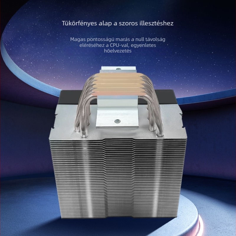 Magic Space X600 processzorhűtő 6 hőcsővel, 12 cm ARGB PWM ventilátorral, kompatibil LGA1200/1700 és AM4/AM5 tartóval