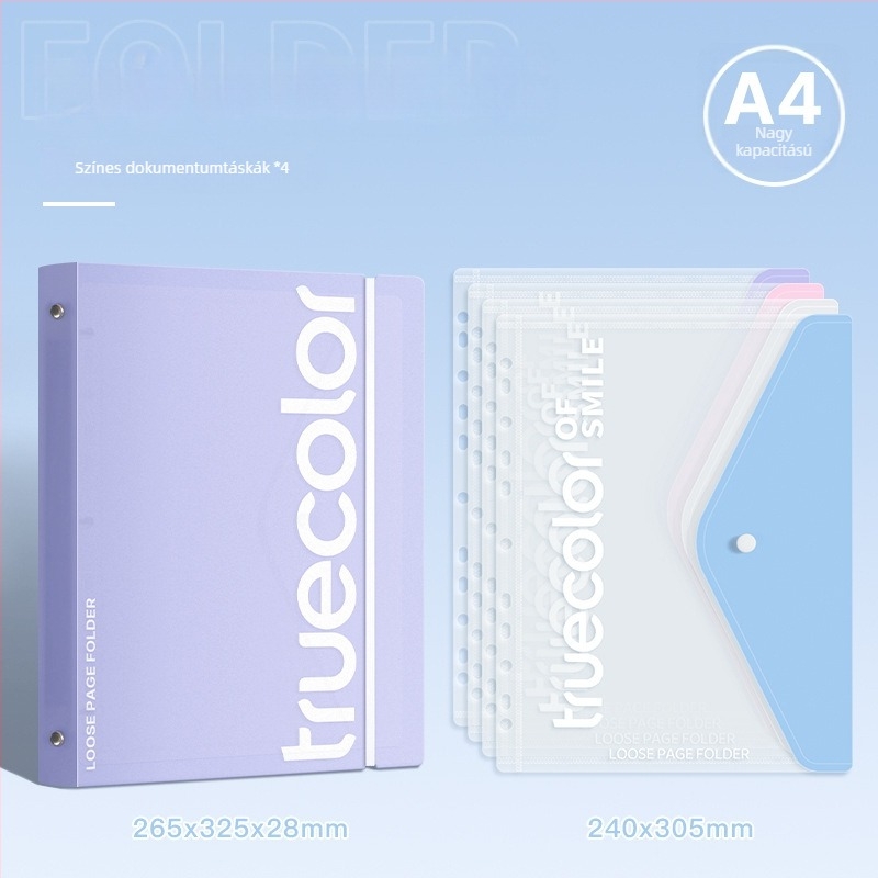 Dokumentum mappa (Binder) – Truecolor információs mappa, műanyag kivitel, logónyomtatás nem lehetséges
