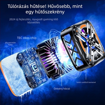 Hátlapi mágneses hűtőklip mobiltelefonhoz félvezető radiátorral, DY26 modell, 10W, Type-C csatlakozó, 150g
