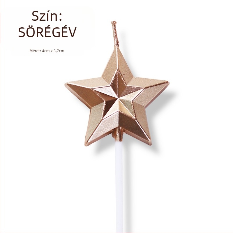 Torta gyertyák számokkal – Ló évéhez kapcsolódó ünnepi dekoráció csillag alakú díszek