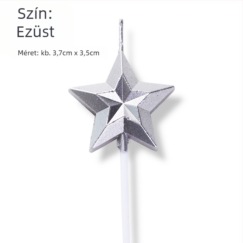 Torta gyertyák számokkal – Ló évéhez kapcsolódó ünnepi dekoráció csillag alakú díszek