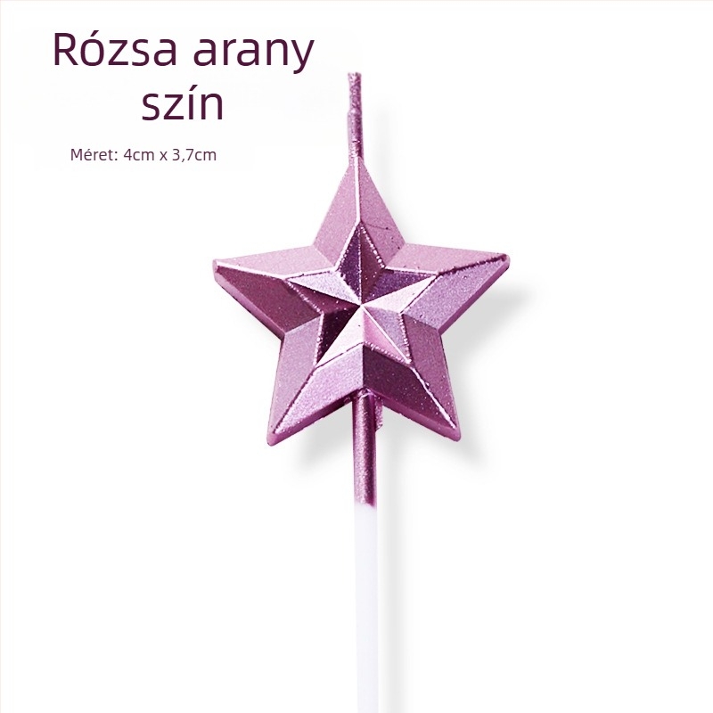 Torta gyertyák számokkal – Ló évéhez kapcsolódó ünnepi dekoráció csillag alakú díszek