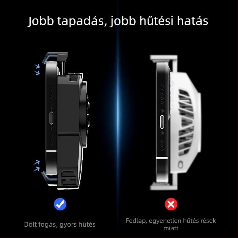 MEMO DLA3 Mobiltelefon hűtő félvezető hűtéssel és hőmérséklet-kijelzővel, Type-C, 8W