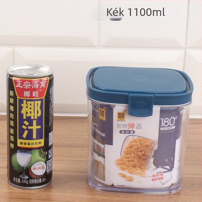 Nedvességálló négyszögletes műanyag tároló konyhára, frissességmegőrző üveg, 300 ml alatt, anyag: selyemvirág