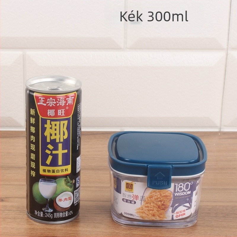 Nedvességálló négyszögletes műanyag tároló konyhára, frissességmegőrző üveg, 300 ml alatt, anyag: selyemvirág
