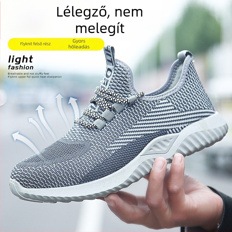 Munkavédelmi cipő, Flywoven hálós anyag, acél orr, ütés- és perforáció elleni védelem, könnyű és lélegző (acél orr; ütés- és perforáció elleni védelem; Flywoven háló)