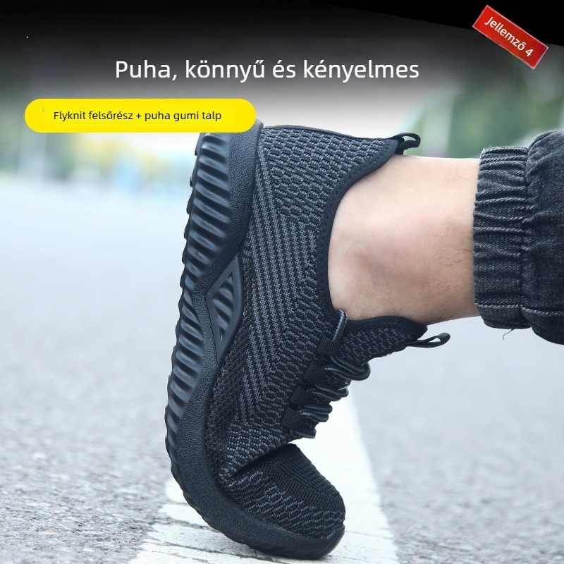 Munkavédelmi cipő, Flywoven hálós anyag, acél orr, ütés- és perforáció elleni védelem, könnyű és lélegző (acél orr; ütés- és perforáció elleni védelem; Flywoven háló)