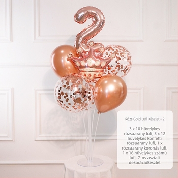 Születésnapi lufió oszlop 0–9 számokkal, alumíniumfóliából készült, alkalmas egyéves ünneplésekre és sporteseményekre