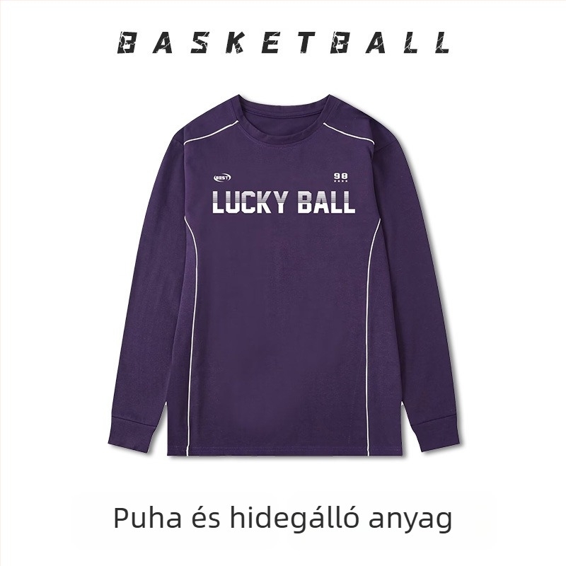 Hosszú ujjú kosárlabda edzőtrikó – légáteresztő, gyorsan száradó, 100% poliészter, kerek nyakú, uniszex