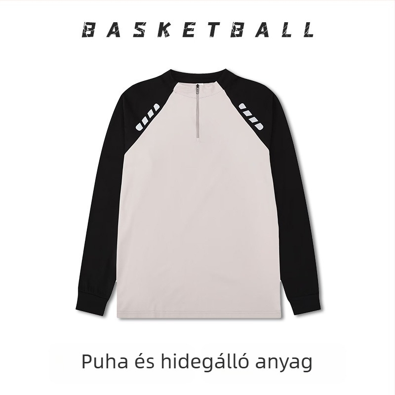 Hosszú ujjú kosárlabda edzőtrikó – légáteresztő, gyorsan száradó, 100% poliészter, kerek nyakú, uniszex