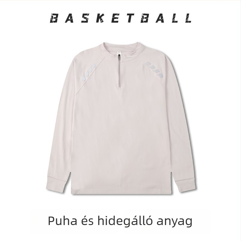 Hosszú ujjú kosárlabda edzőtrikó – légáteresztő, gyorsan száradó, 100% poliészter, kerek nyakú, uniszex