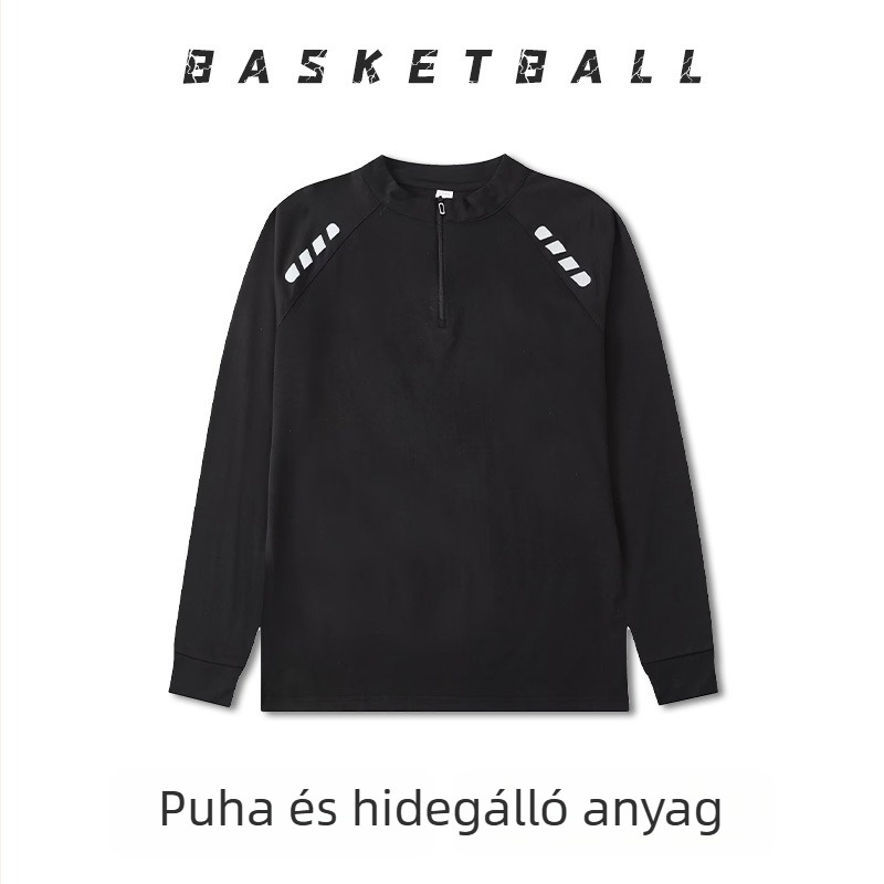 Hosszú ujjú kosárlabda edzőtrikó – légáteresztő, gyorsan száradó, 100% poliészter, kerek nyakú, uniszex