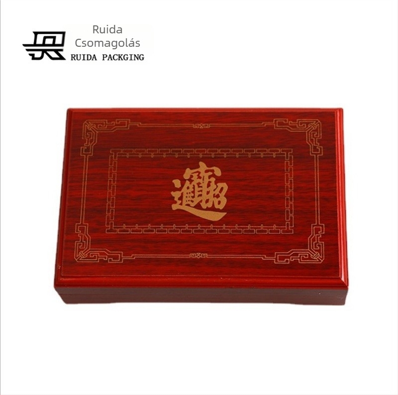 Fából készült ajándéktálca aranyrúdokhoz, fiberboard szerkezet, bronz-ezüst befejezés, flanel bélés, logónyomtatás elérhető
