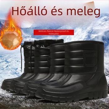 Téli vízálló hócipő oldalról cipzárral, pamut felső rész, juhbélés, EVA talp