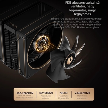 ID-COOLING Frozn Frost Grid 620 Fekete-Arany Kiadás CPU Lég hűtő Toronyhűtő Frozn A620