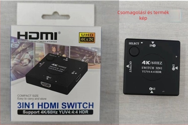 HDMI kapcsoló 4K-s TV-hez, távoli ébredéssel és energia-kezeléssel
