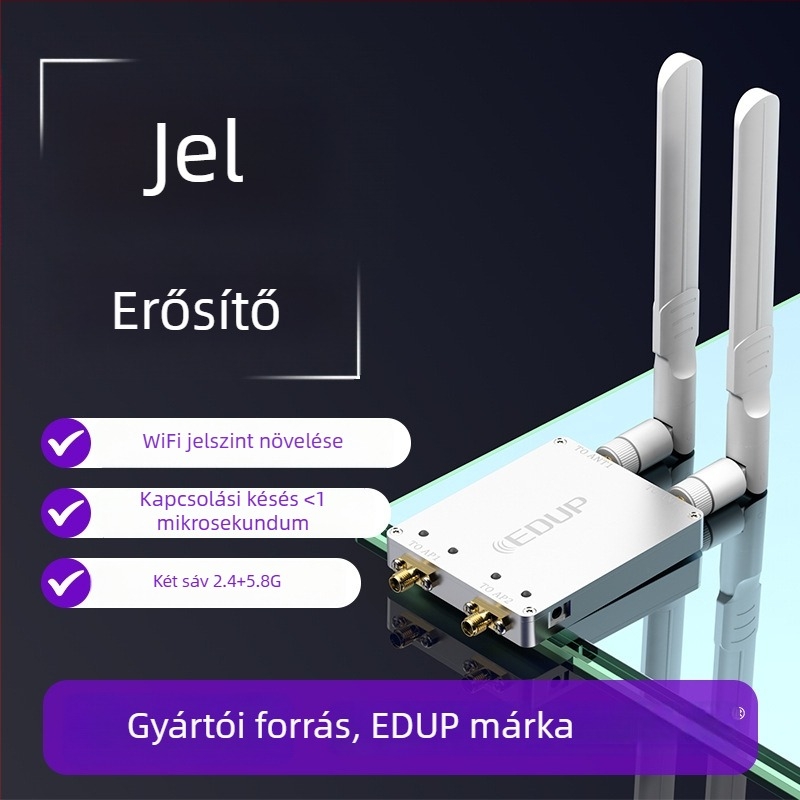 Kétsávos jelerősítő útválasztókhoz és hálózati kártyákhoz, 2.4/5.8 GHz, 4W kimenet, 802.11n-kompatibilis