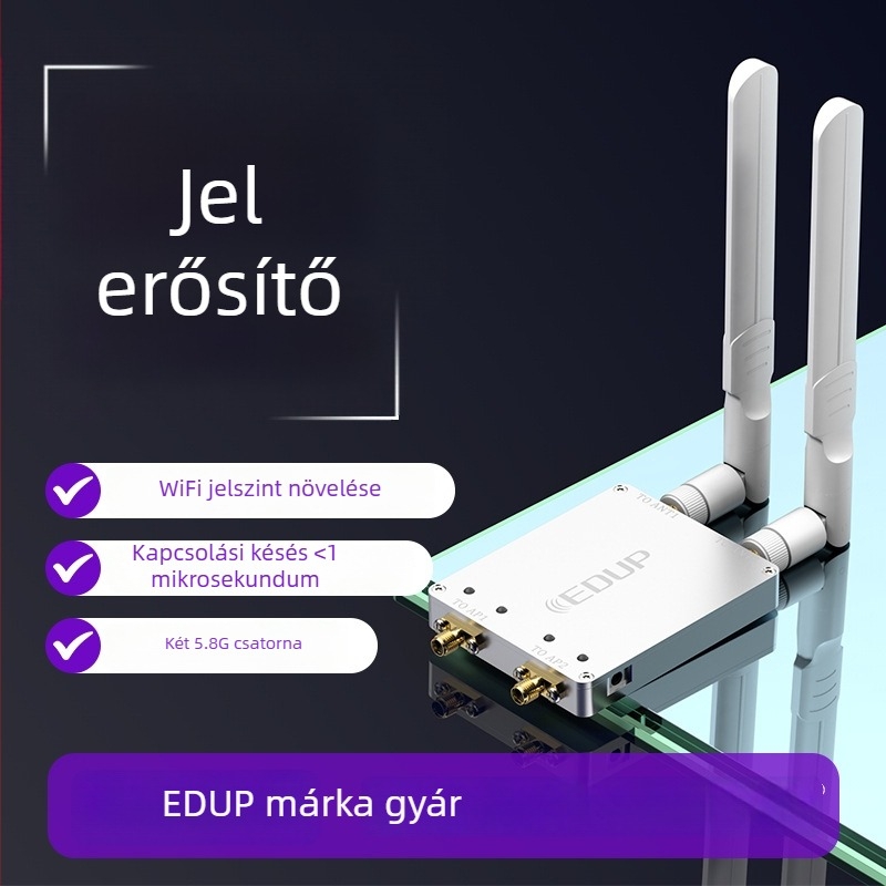 Kétsávos jelerősítő útválasztókhoz és hálózati kártyákhoz, 2.4/5.8 GHz, 4W kimenet, 802.11n-kompatibilis