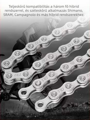 TTPRO kerékpárlánc hegymászókhoz és országúti kerékpárokhoz, 8/9/10/11/12 sebesség, magas széntartalmú acél, 116 pitch