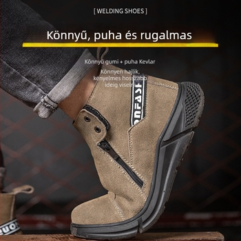 Lu Quan védőcipő: ütésálló és átszúrás elleni védelem, perforáció elleni védelem, fleece bélésű marhabőr