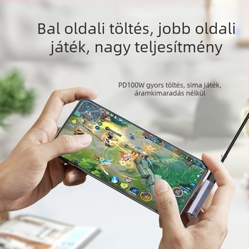 Type-C 2-in-1 audió átalakító fejhallgatóhoz és töltéshez — PD100W gyors töltés, digitális audió dekódolás, kompatibil Huawei, Xiaomi, Honor, Oppo, iPhone 17 és más USB-C eszközökkel