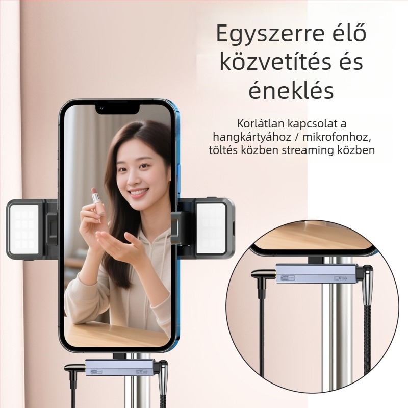Type-C 2-in-1 audió átalakító fejhallgatóhoz és töltéshez — PD100W gyors töltés, digitális audió dekódolás, kompatibil Huawei, Xiaomi, Honor, Oppo, iPhone 17 és más USB-C eszközökkel