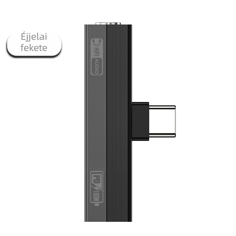 Type-C 2-in-1 audió átalakító fejhallgatóhoz és töltéshez — PD100W gyors töltés, digitális audió dekódolás, kompatibil Huawei, Xiaomi, Honor, Oppo, iPhone 17 és más USB-C eszközökkel