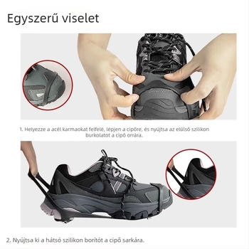 Blue Fall Fu acél csúszásgátló kramponok cipővédőkhöz, nyolcfogú kialakítás, téli kültéri használatra