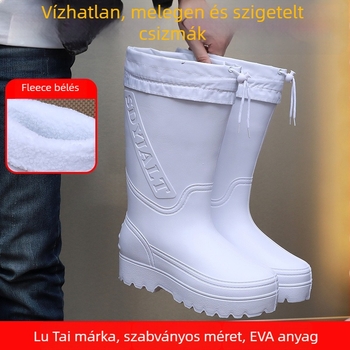 Téli esőcsizma EVA felsőrész és talp, magas szár, pamut bélés, egydarabos talp, csúszásmentes
