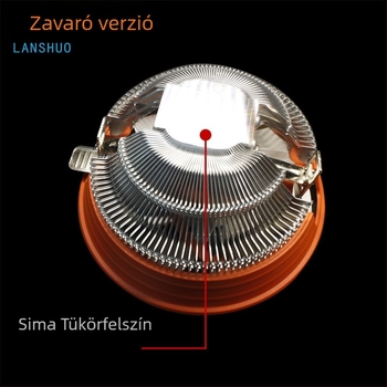 Swirl verziós CPU hűtő, réz- és alumínium ötvözet, légáramlásos hűtés, 2 hőcsövek, USB portok: 2