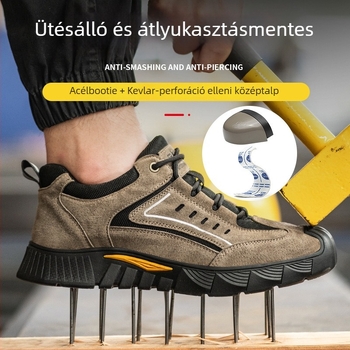 Munkavédelmi cipő acél orrvédővel, átütésálló, ütésálló, kopásálló, alacsony bokarész dizájn