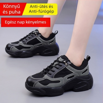 Női védőmunkacipő, ultra-könnyű, műanyag-acél orr-védővel, ütés- és perforációálló, kopásálló, alacsony felső rész, szigetelt