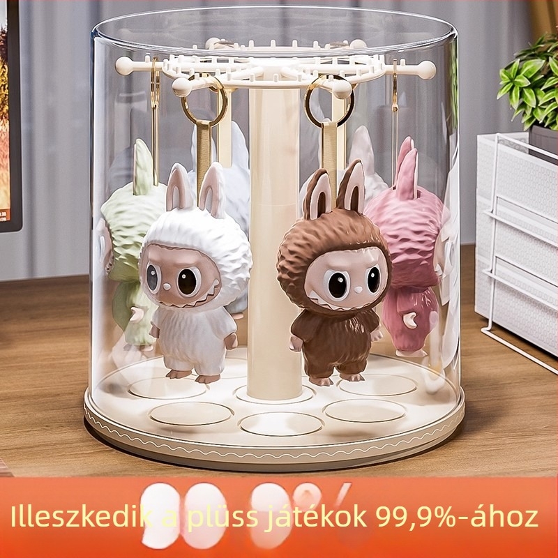 Figurák tároló doboza, átlátszó PET, porvédett, 10 L kapacitás, logó nyomtatás elérhető