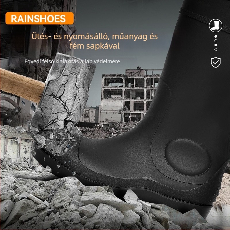Gumi munkavédelmi esőcsizma – vízálló, ütésálló, gumiból készült