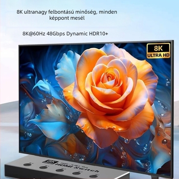 HDMI kapcsoló öt bemenettel és egy kimenettel, 8K felbontás, 4K 240 Hz, HDCP 2.3