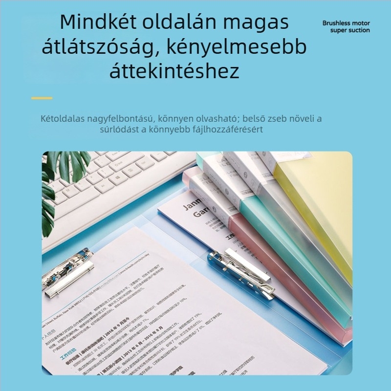 Yaxing PP mappa erős csiptetővel és lemezes rögzítéssel, matt vízálló felület, nyomtatás nélkül