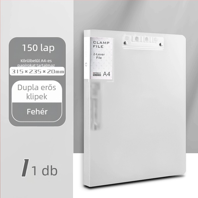 Yaxing PP mappa erős csiptetővel és lemezes rögzítéssel, matt vízálló felület, nyomtatás nélkül