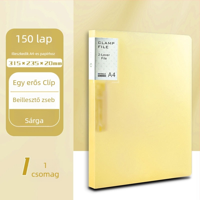 Yaxing PP mappa erős csiptetővel és lemezes rögzítéssel, matt vízálló felület, nyomtatás nélkül