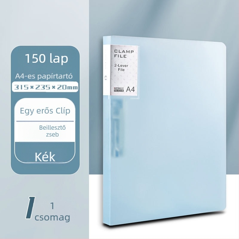 Yaxing PP mappa erős csiptetővel és lemezes rögzítéssel, matt vízálló felület, nyomtatás nélkül