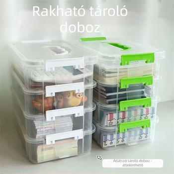 Építőblokkok tároló doboza elkülönített rekeszekkel, fa mintás, japán stílus, 18 L, polipropilen (PP)